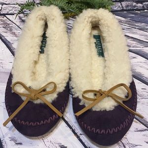 Lauren Ralph Lauren  Sherpa Cozy Moccasin Slippers